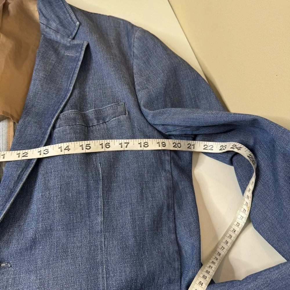 Paul Frederick Sport Coat Mens 38R Blue denim Blazer Two-Button Regular Fit